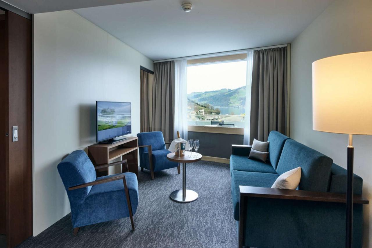 Belvedere Strandhotel Spiez Bagian luar foto